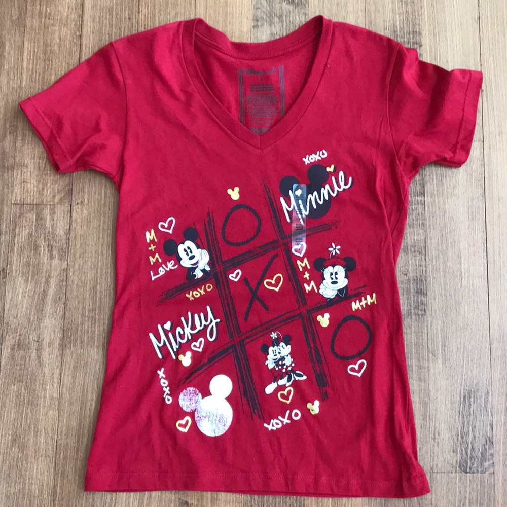 NWT, Disney  V-neck, Red, Short sleeved tee